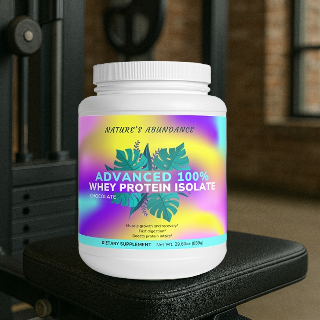 Unleash Your Potential with Nature's Abundance Advanced 100% Whey Protein Isolate - Chocolate!