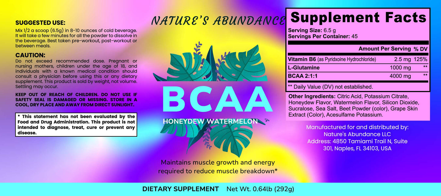 BCAA Post Workout Powder (Honeydew/Watermelon)