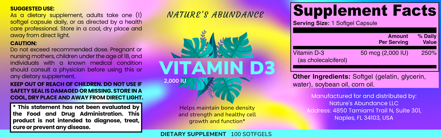 Vitamin D3 2,000 IU